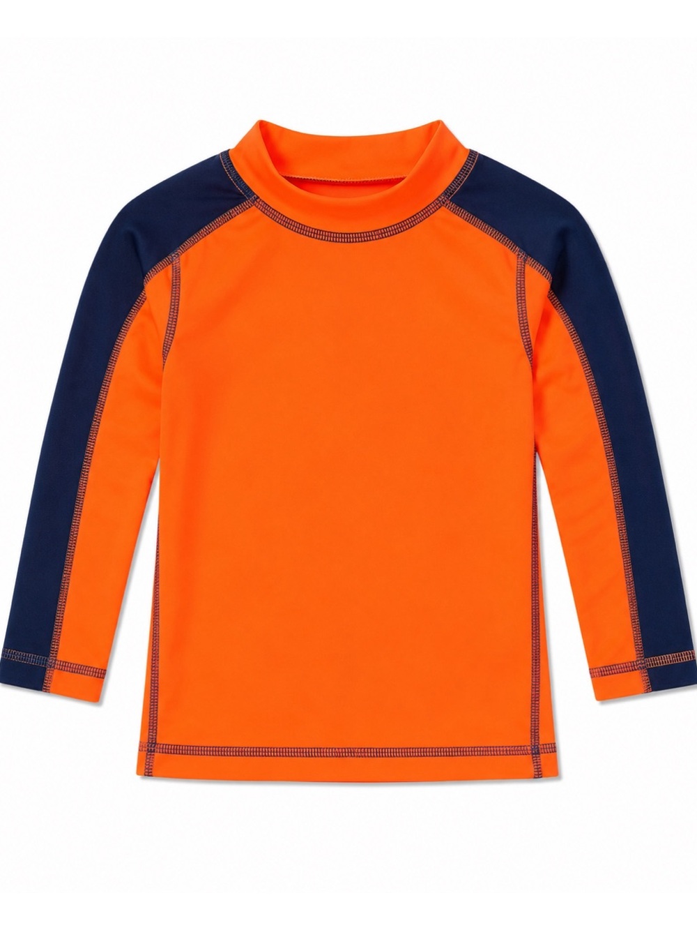 Mini Boden Neon Orange & Navy Blue Long Sleeve Rashguard Toddler Boys Size 2/3Y